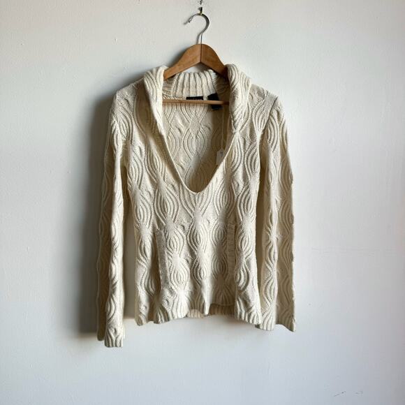 Vintage MODA INTERNATIONAL Textured Wool-Blend Bell-Sleeve Knit Sweater - Picture 2 of 9